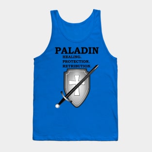 HEALING. PROTECTION. RETRIBUTION. PALADIN RPG Meme 5E Class Tank Top